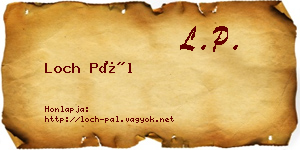 Loch Pál névjegykártya